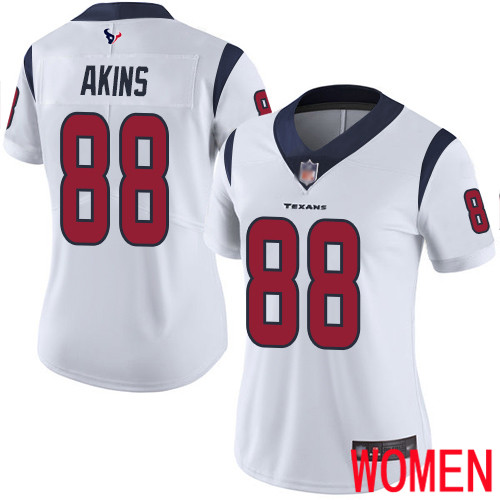 Houston Texans Limited White Women Jordan Akins Road Jersey NFL Football #88 Vapor Untouchable->women nfl jersey->Women Jersey